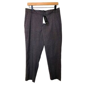 New Banana Republic Avery Plaid Mid Rise Ankle Pants Women Size 8 Brown Office